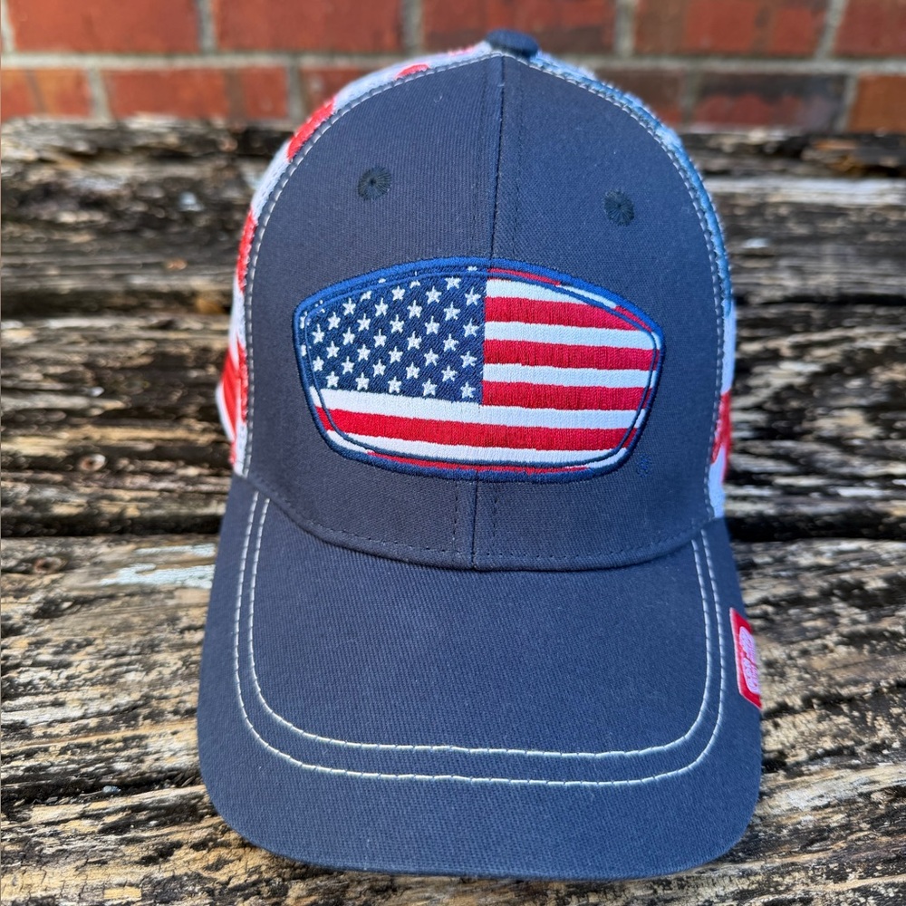 Ron Jon Surf Shop American Flag Stars & Stripes Mesh SnapBack Truckers Cap M2